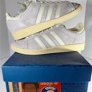 adidas Suede Jabar Campus Sneakers in Light Gray and Cream